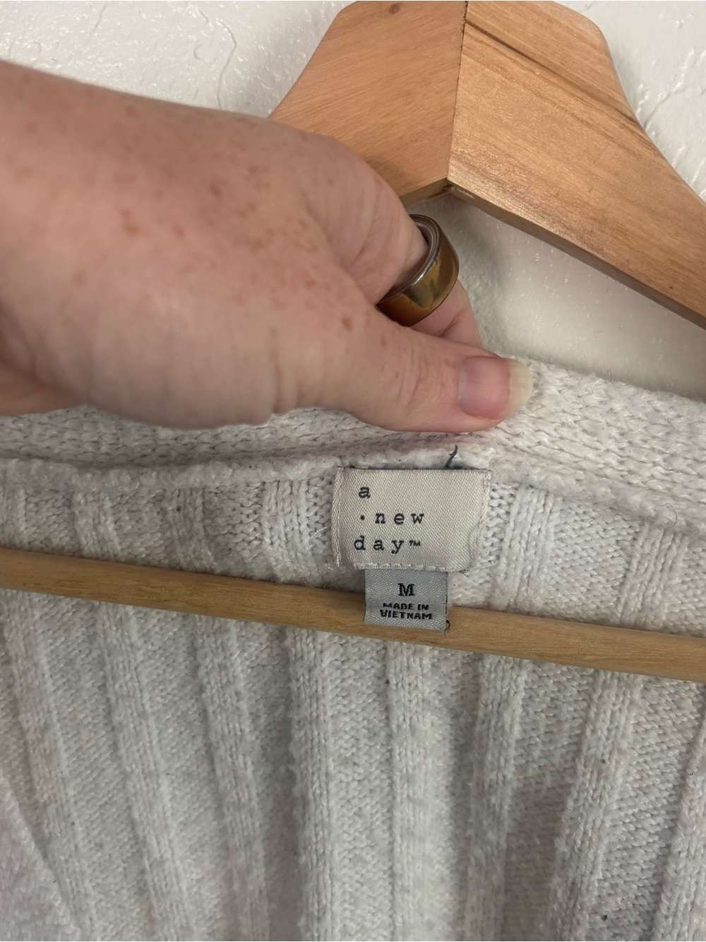 a new day Cream Ribbed V-Neck Button Cardigan - Picture 2 of 4